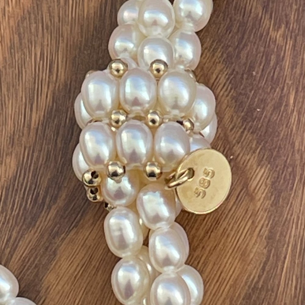 Tiffany & Co Iridesse Pearl Lariat with 585 gold beads. It's in mint condition - Picture 4 of 8